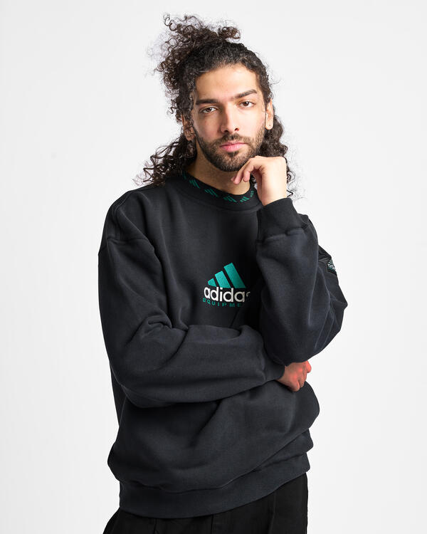 K-FACTORY スウェット 半袖 ブラック 80S adidas Originals EQT WASHED CREWNECK | JC8222 | AFEW STORE